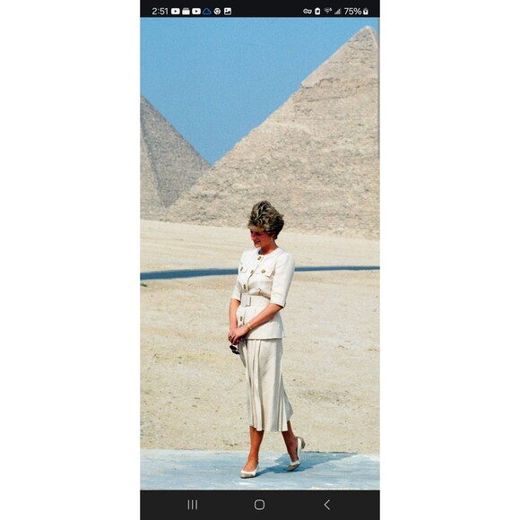 VTG Constance Saunders 100% Linen White Dress 8 Luxury Princess Diana Inspired - Picture 9 of 10